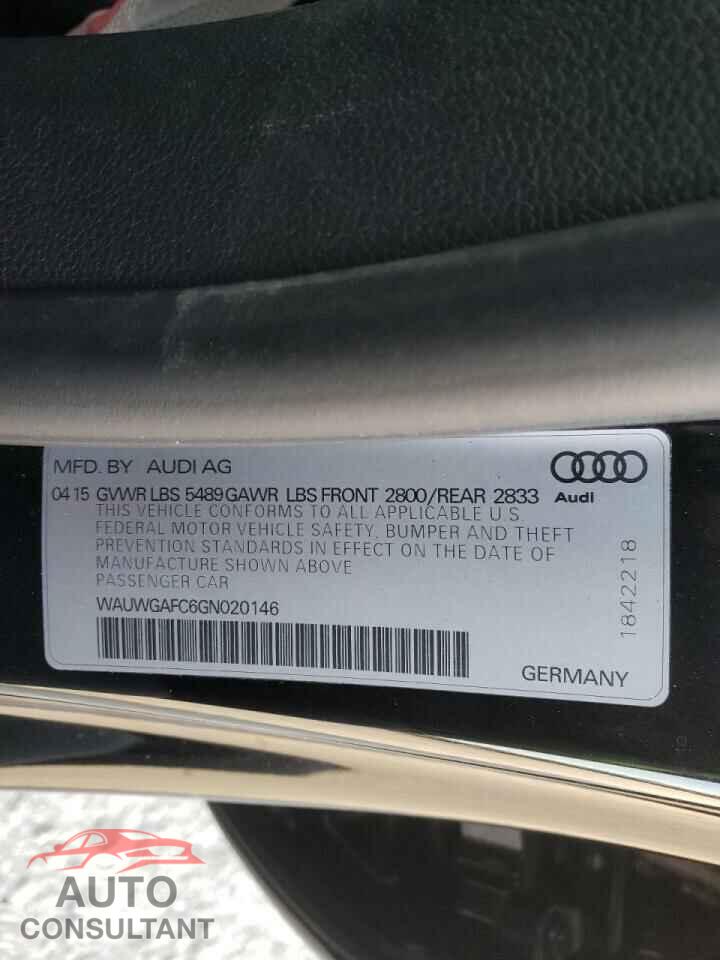 AUDI A7 2016 - 3FA6P0H72HR117605