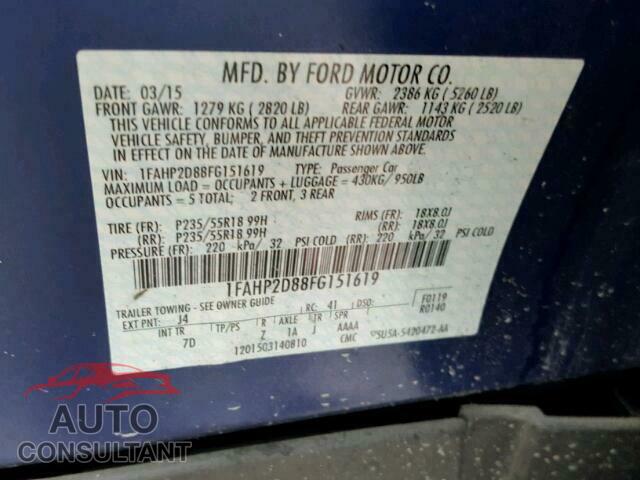FORD TAURUS 2015 - 1FAHP2D88FG151619