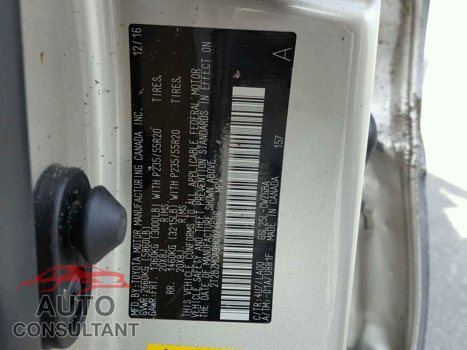 LEXUS RX350 2017 - 2T2BZMCA9HC074606
