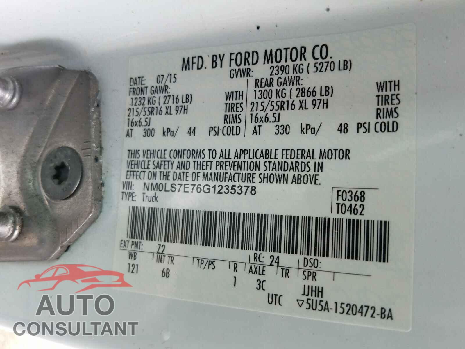 FORD TRANSIT CO 2016 - NM0LS7E76G1235378