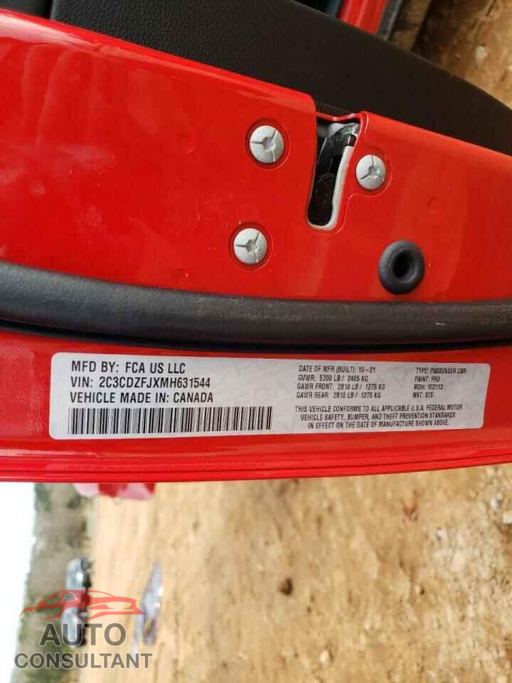DODGE CHALLENGER 2021 - 2C3CDZFJXMH631544