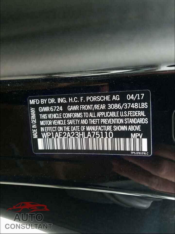 PORSCHE CAYENNE 2017 - WP1AE2A23HLA75110