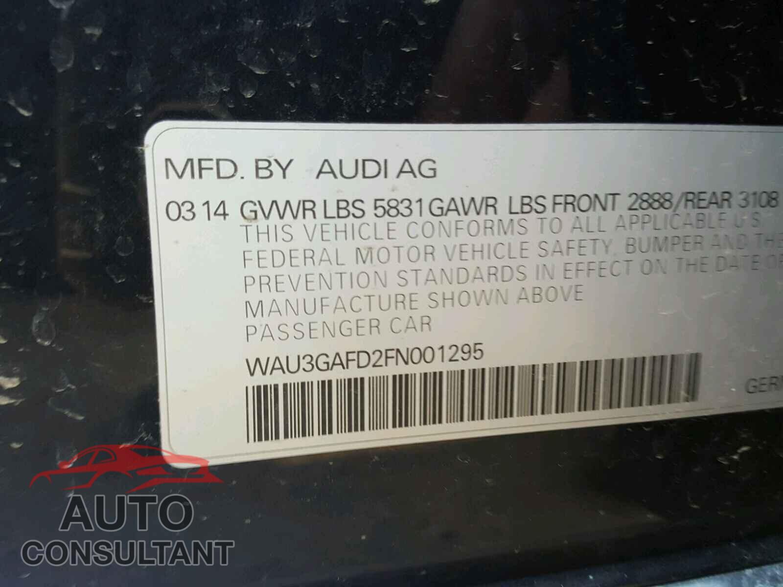 AUDI A8 2015 - WAU3GAFD2FN001295