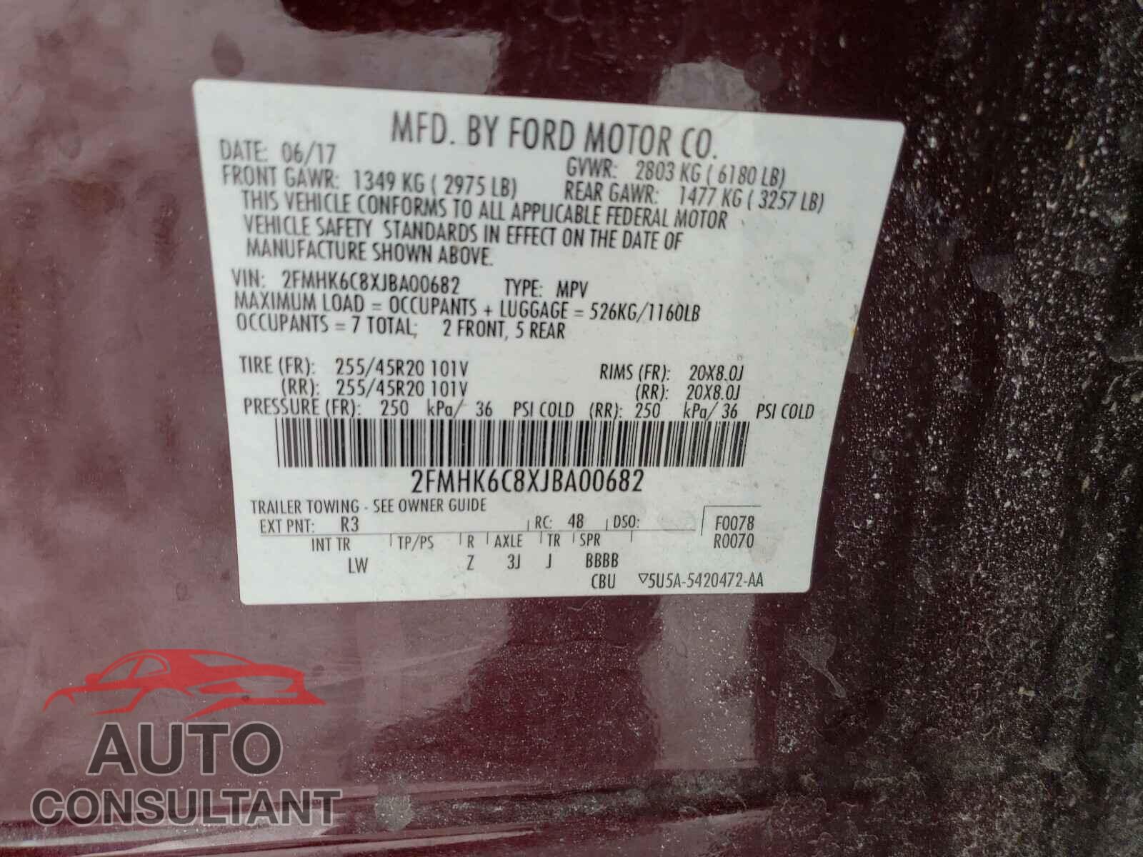 FORD FLEX 2018 - 2FMHK6C8XJBA00682