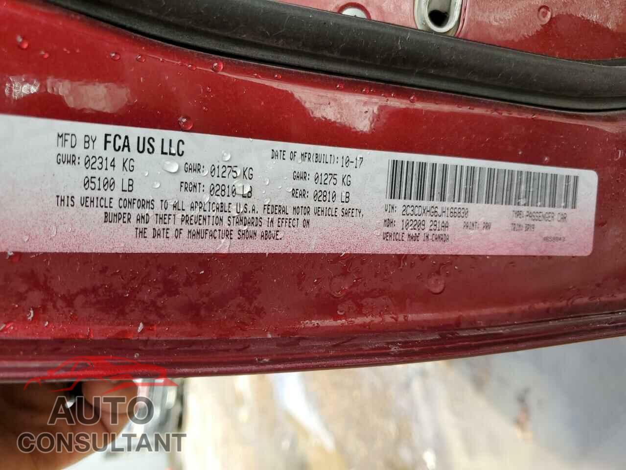 DODGE CHARGER 2018 - 2C3CDXHG6JH166830