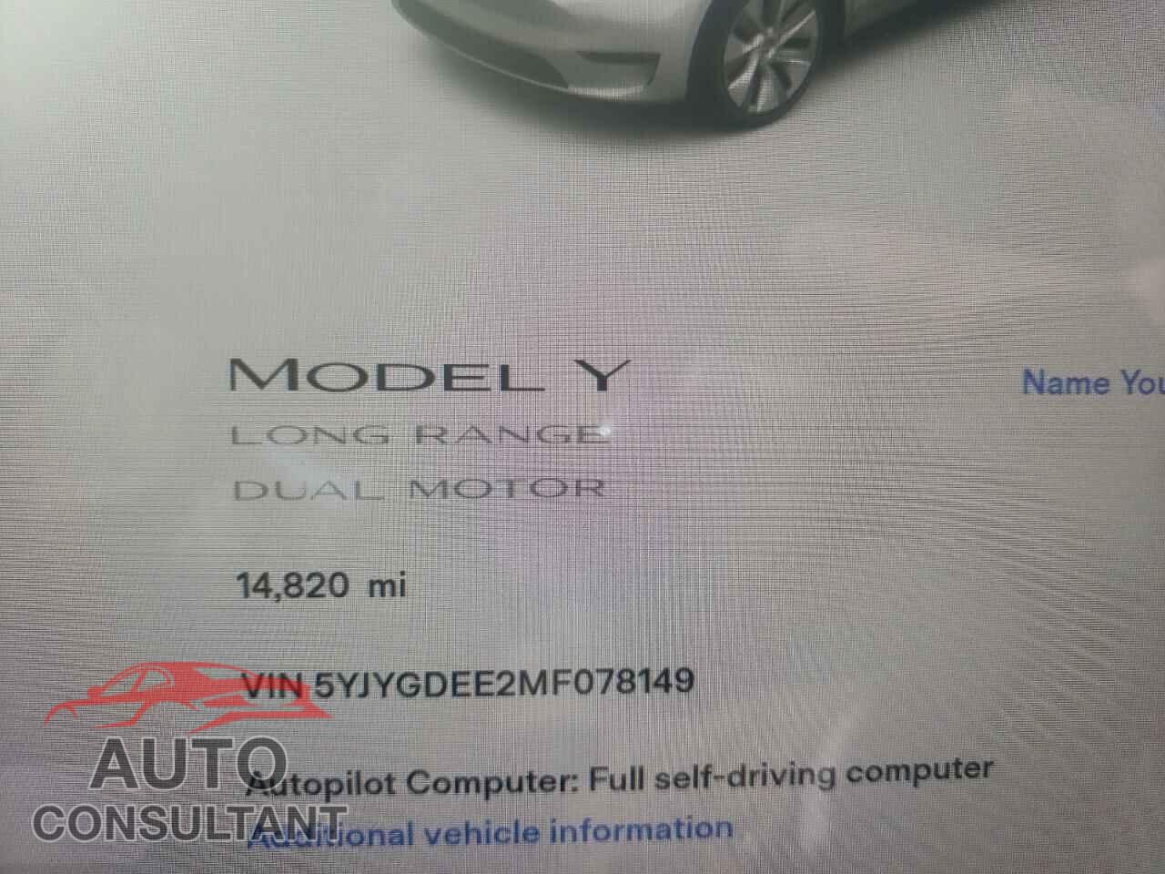 TESLA MODEL Y 2021 - 5YJYGDEE2MF078149
