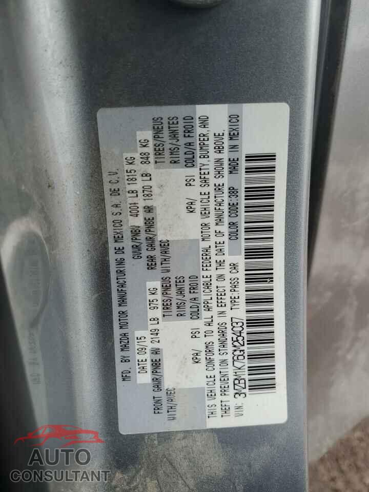MAZDA 3 2016 - 3MZBM1K76GM254037