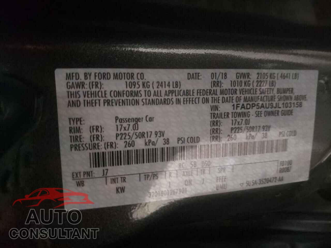 FORD CMAX 2018 - 3N1AB7AP1KY436449