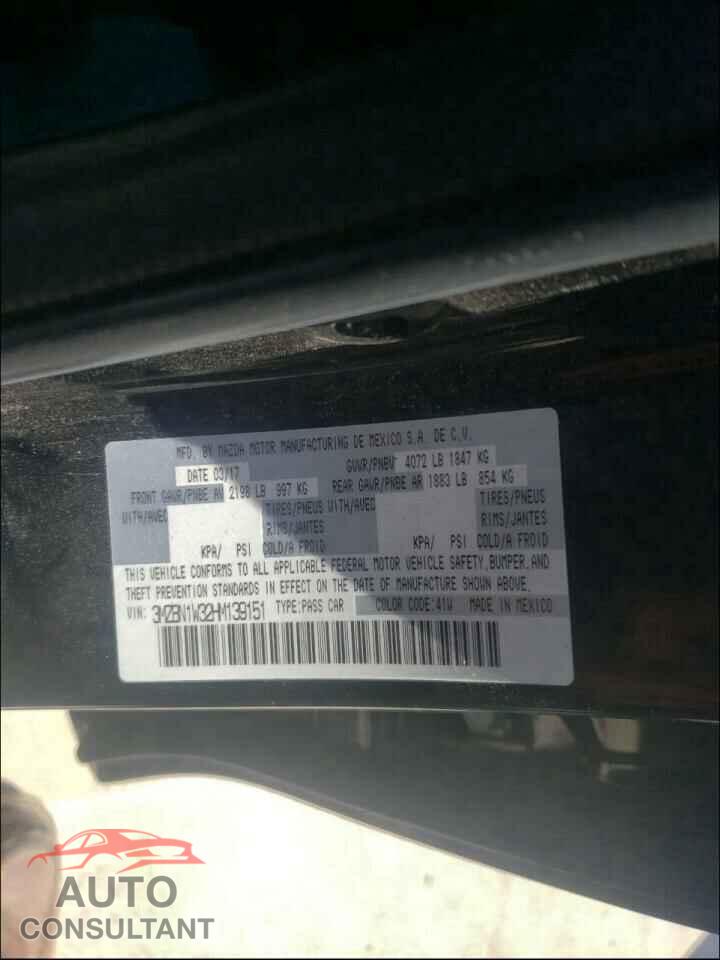 MAZDA 3 2017 - 3MZBN1W32HM139151