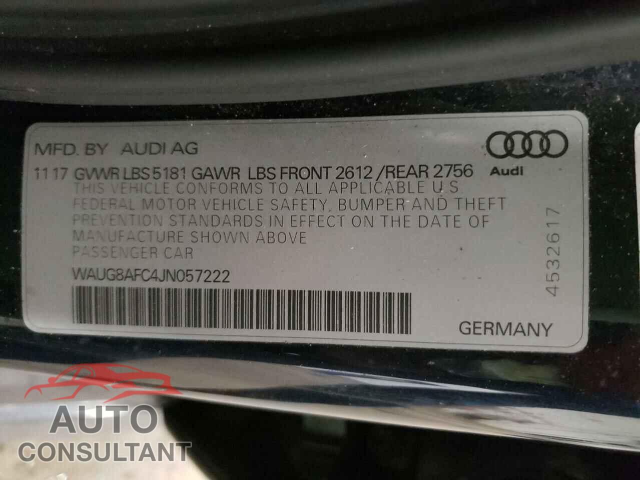 AUDI A6 2018 - WAUG8AFC4JN057222