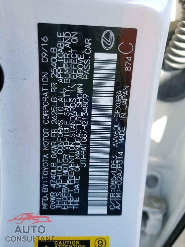 LEXUS ES300 2017 - JTHBW1GG7H2134809
