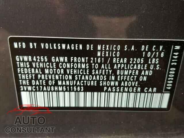 VOLKSWAGEN GOLF 2017 - 3VWC17AU8HM511563
