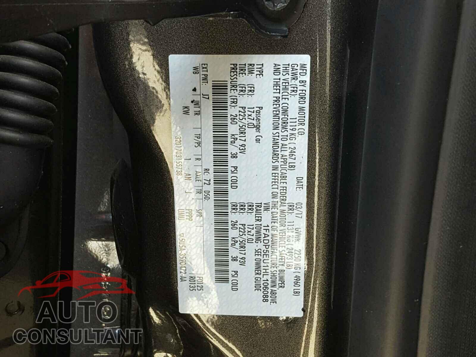 FORD CMAX 2017 - 1FADP5EU1HL106088
