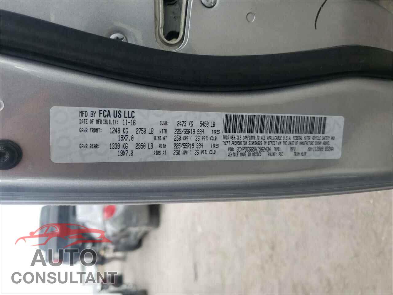 DODGE JOURNEY 2017 - 3C4PDCGG5HT562434