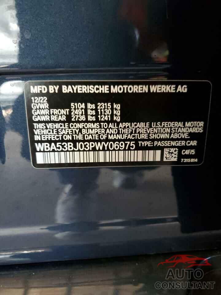 BMW 5 SERIES 2023 - WBA53BJ03PWY06975