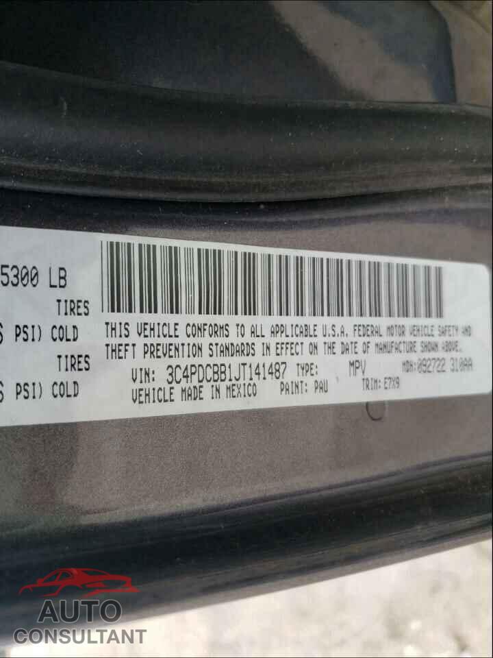 DODGE JOURNEY 2018 - 3C4PDCBB1JT141487