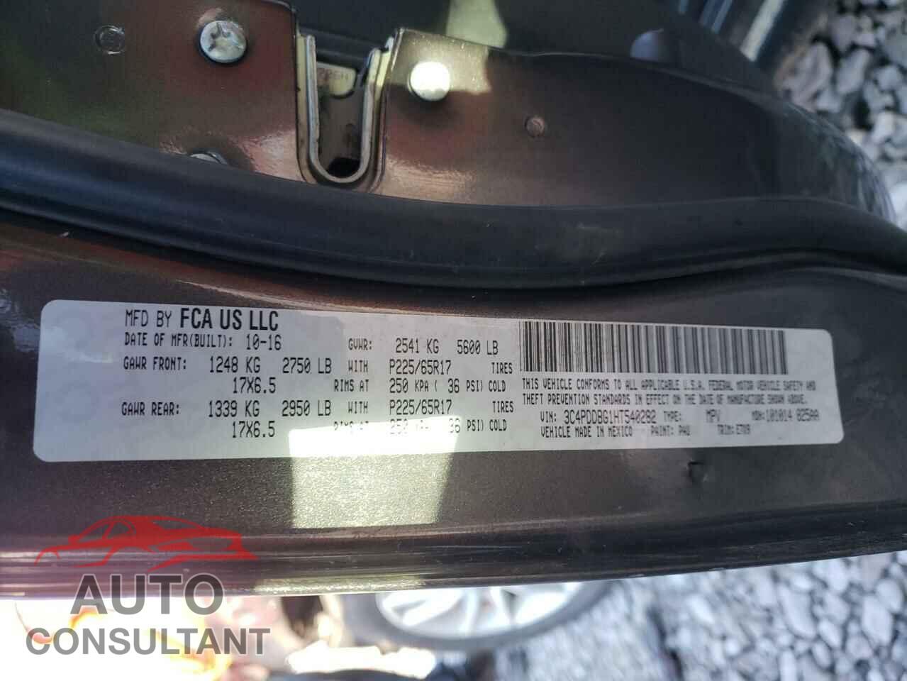 DODGE JOURNEY 2017 - 3C4PDDBG1HT540282