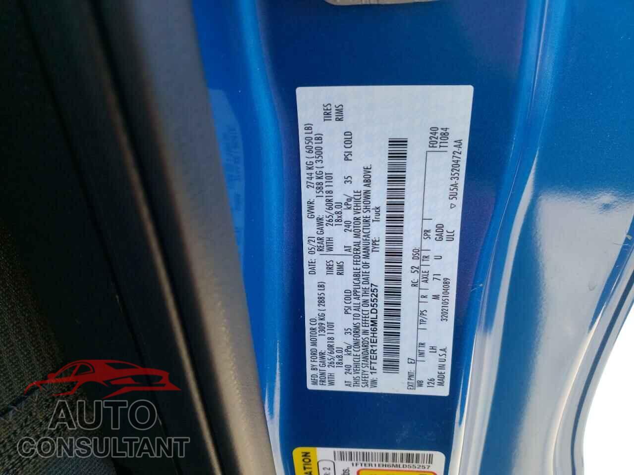 FORD RANGER 2021 - 1FTER1EH6MLD55257