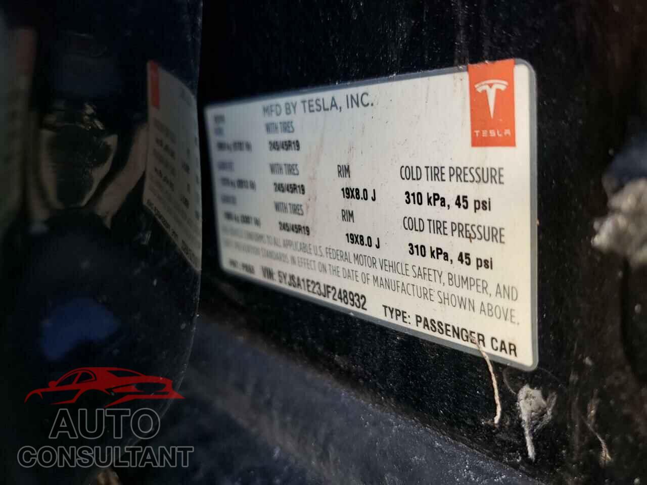 TESLA MODEL S 2018 - 5YJSA1E23JF248932