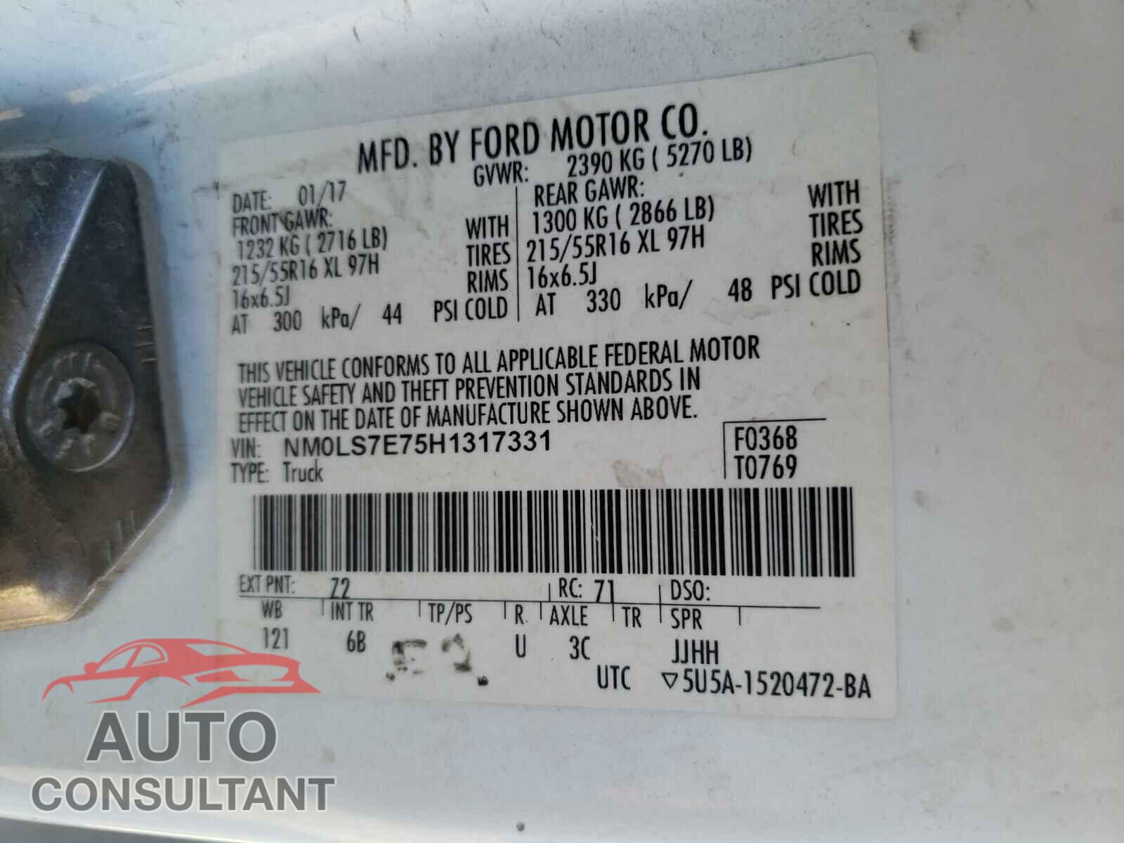 FORD TRANSIT CO 2017 - NM0LS7E75H1317331