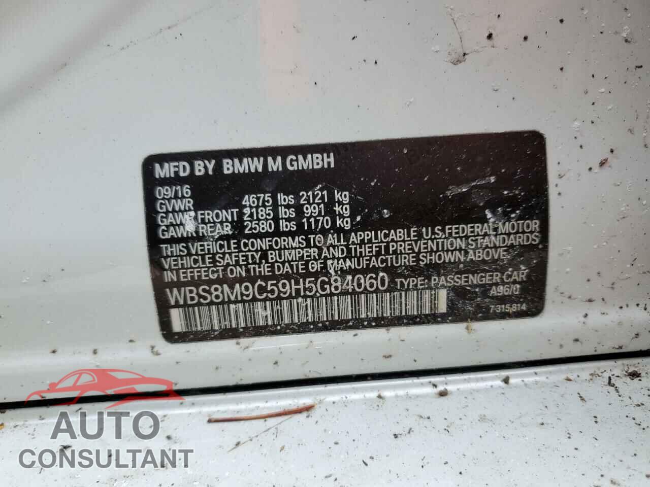 BMW M3 2017 - WBS8M9C59H5G84060