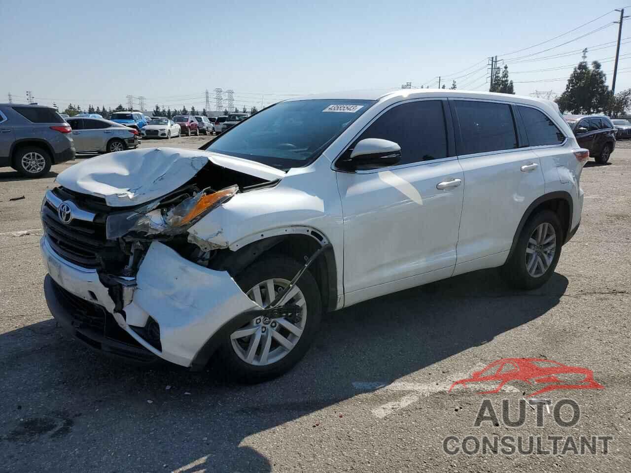 TOYOTA HIGHLANDER 2016 - 5TDZARFH7GS022641