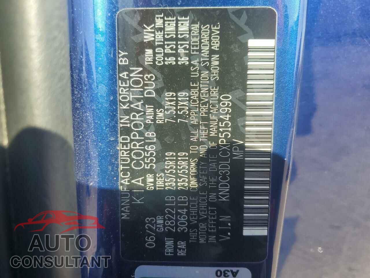 KIA EV6 LIGHT 2023 - KNDC3DLCXP5154990