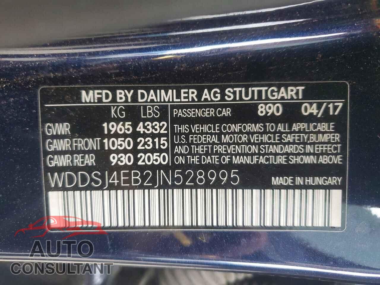 MERCEDES-BENZ CLA-CLASS 2018 - WDDSJ4EB2JN528995