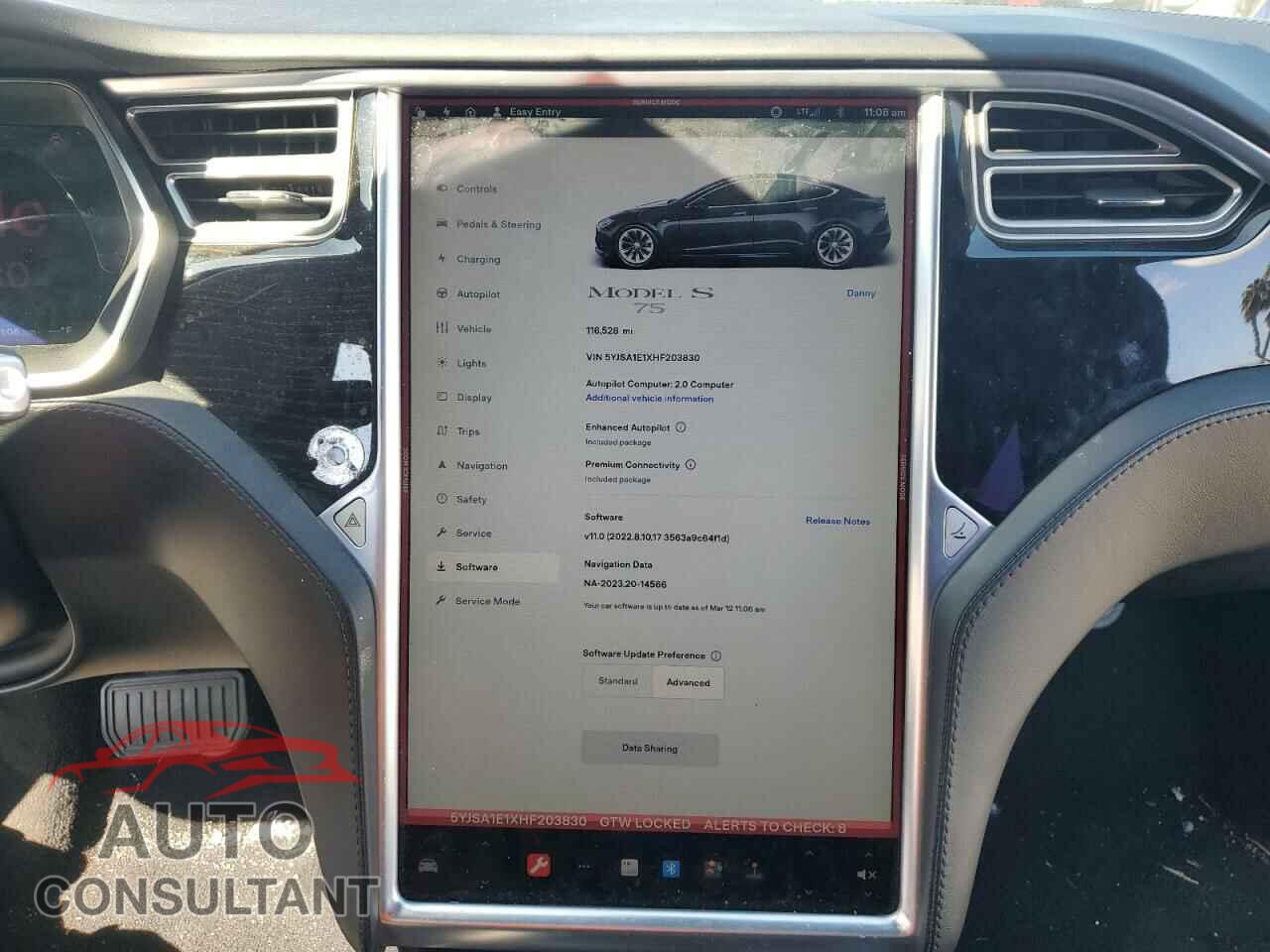 TESLA MODEL S 2017 - 5YJSA1E1XHF203830