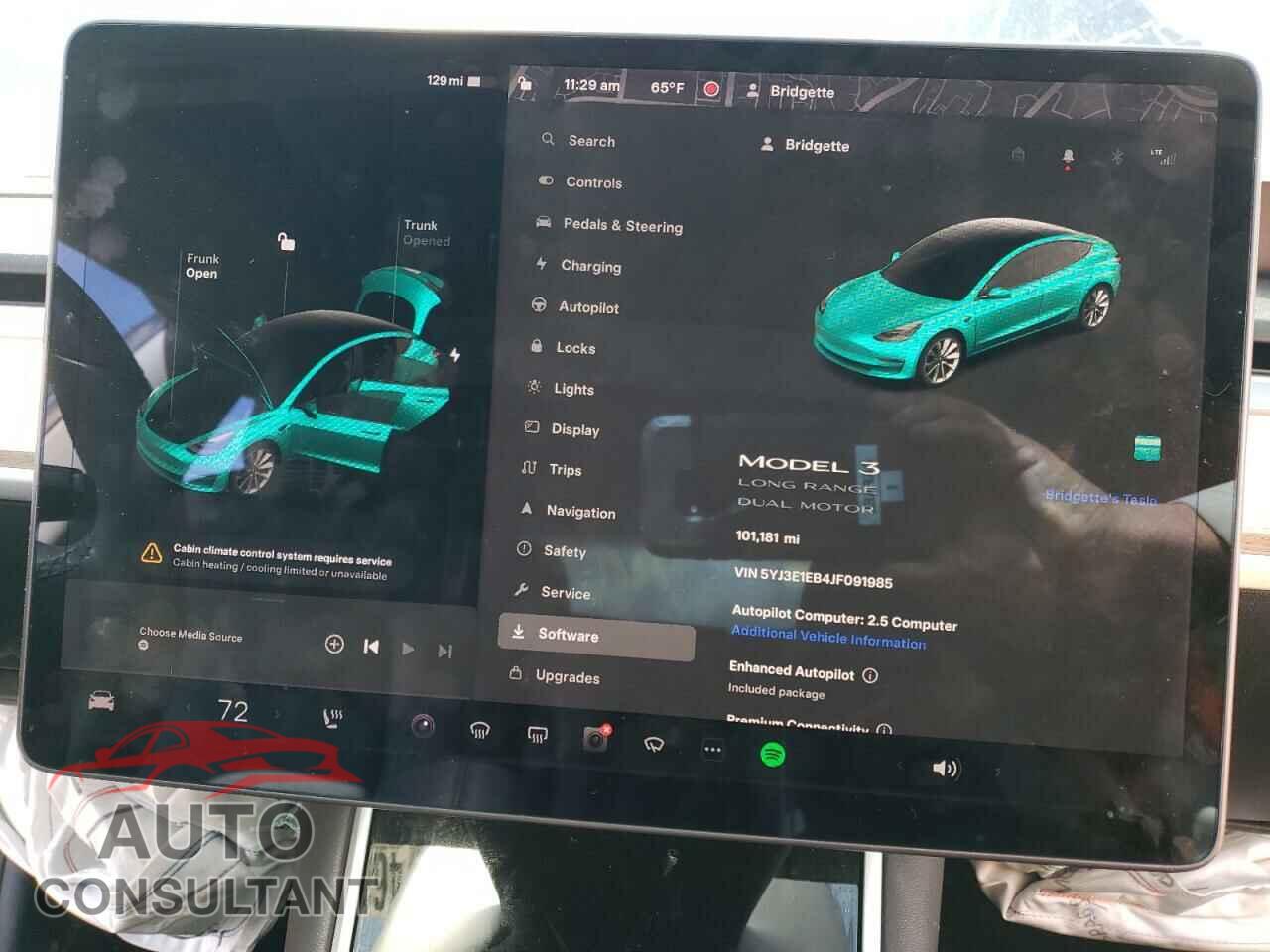 TESLA MODEL 3 2018 - 5YJ3E1EB4JF091985