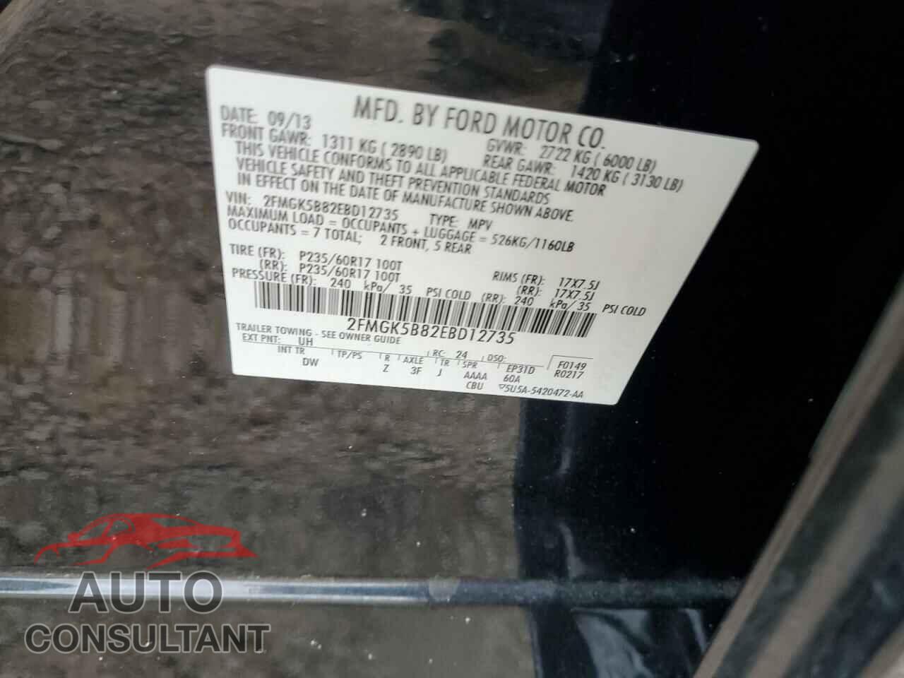 FORD FLEX 2014 - 2FMGK5B82EBD12735