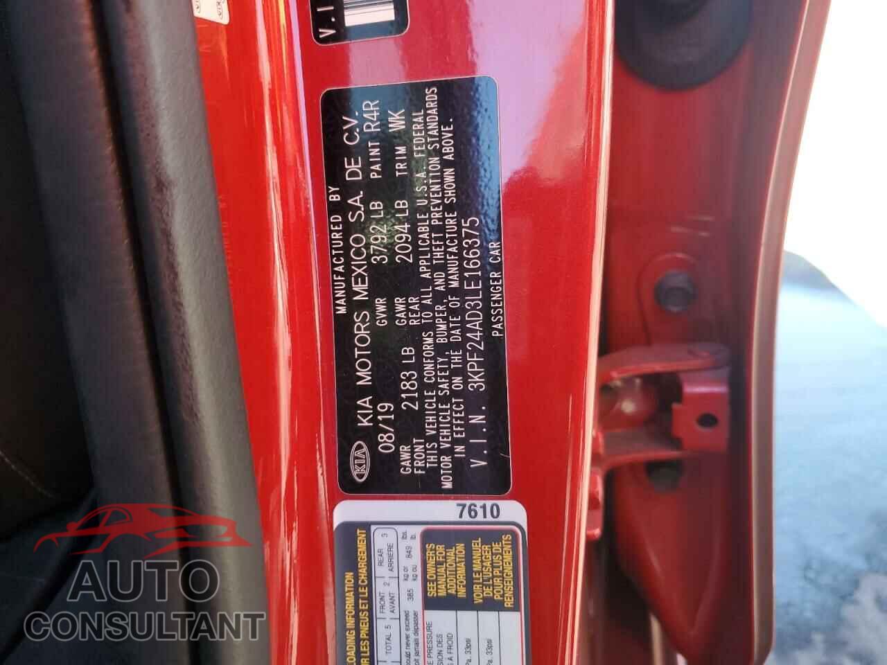 KIA FORTE 2020 - 3KPF24AD3LE166375