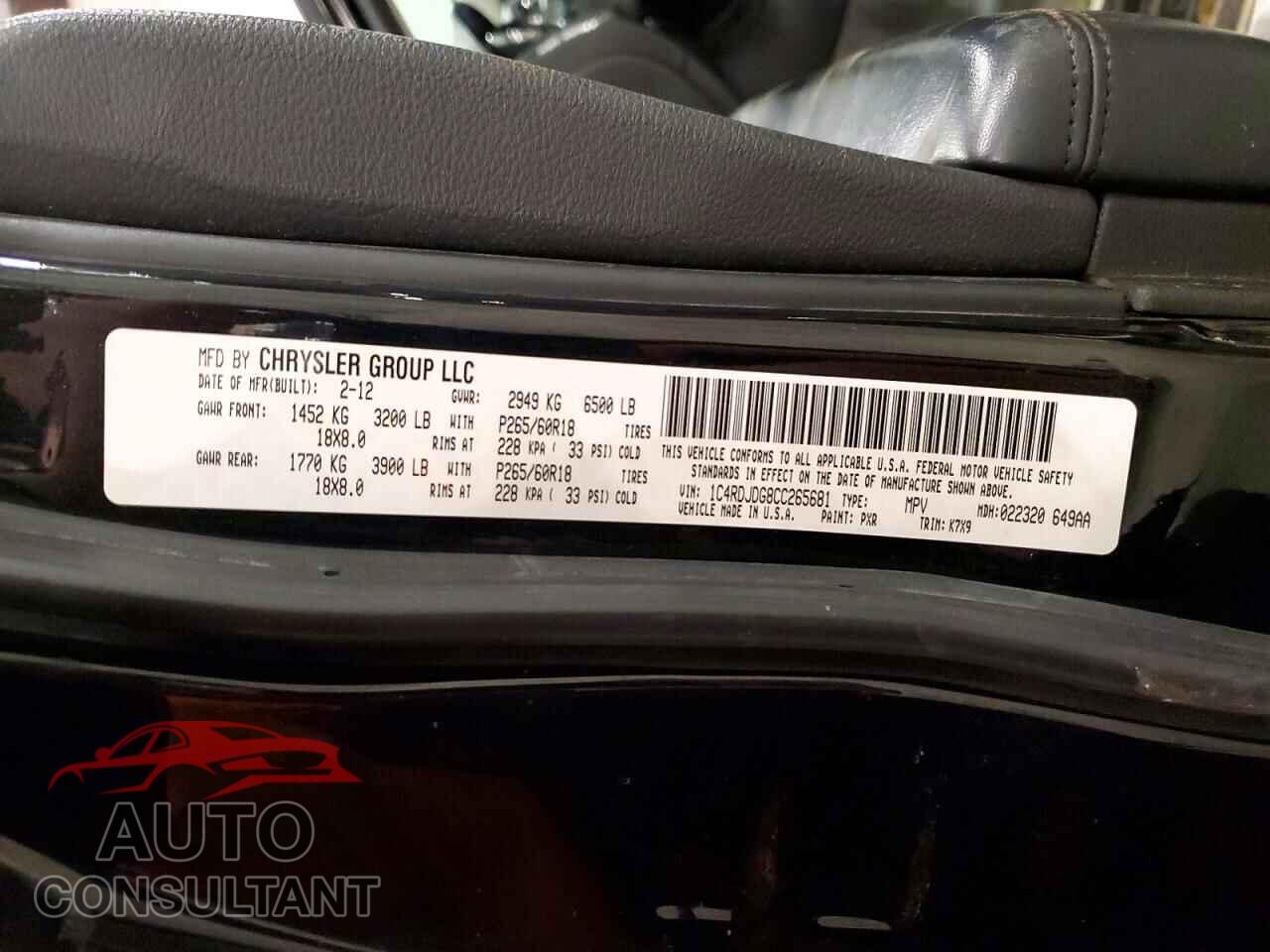 DODGE DURANGO 2012 - 1C4RDJDG8CC265681
