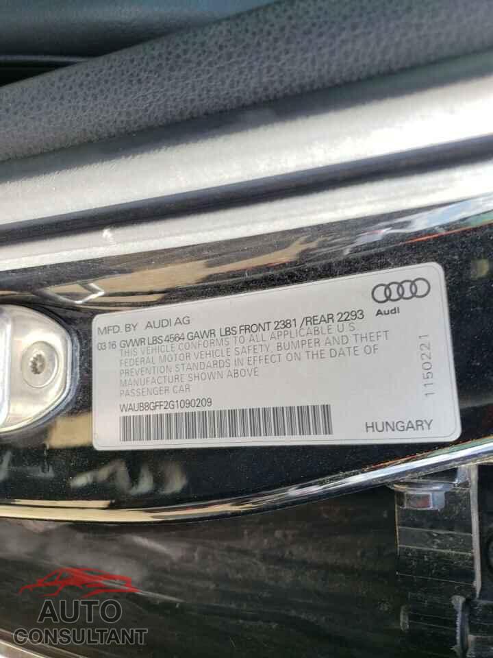 AUDI A3 2016 - WAUB8GFF2G1090209