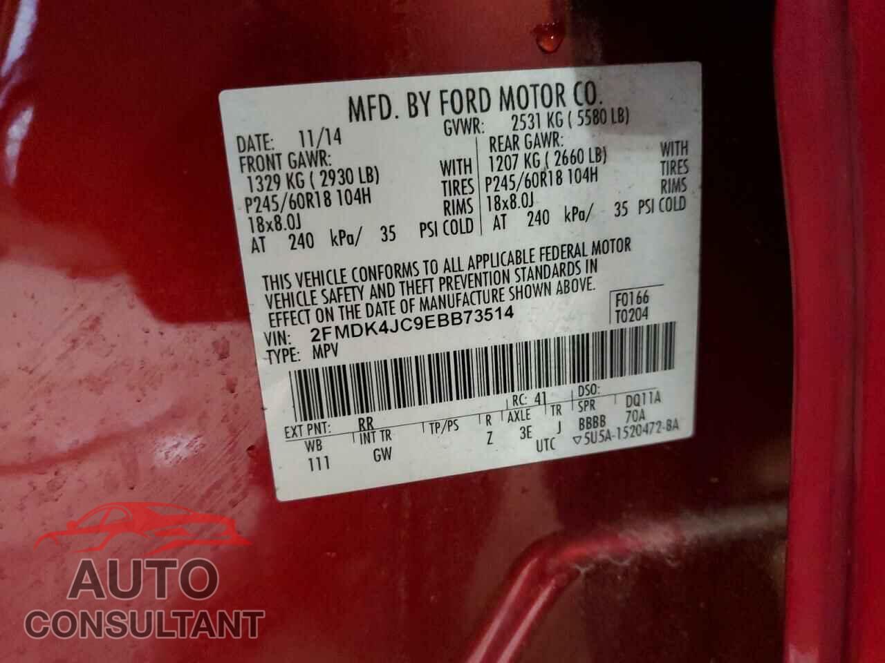 FORD EDGE 2014 - 2FMDK4JC9EBB73514