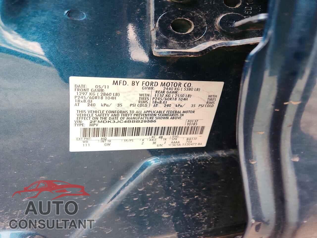 FORD EDGE 2011 - 2FMDK3JC4BBB29586