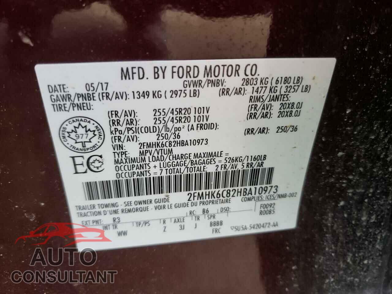 FORD FLEX 2017 - 2FMHK6C82HBA10973