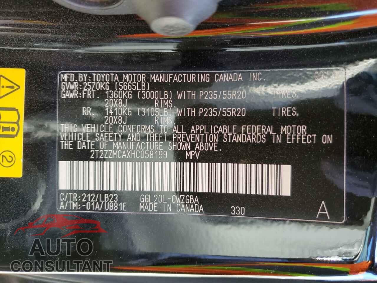 LEXUS RX350 2017 - 2T2ZZMCAXHC058199
