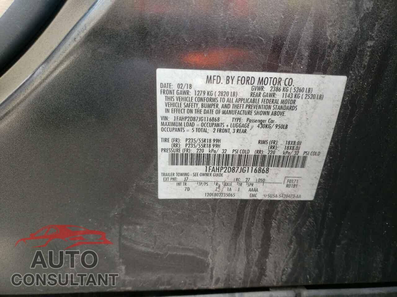 FORD TAURUS 2018 - 1FAHP2D87JG116868