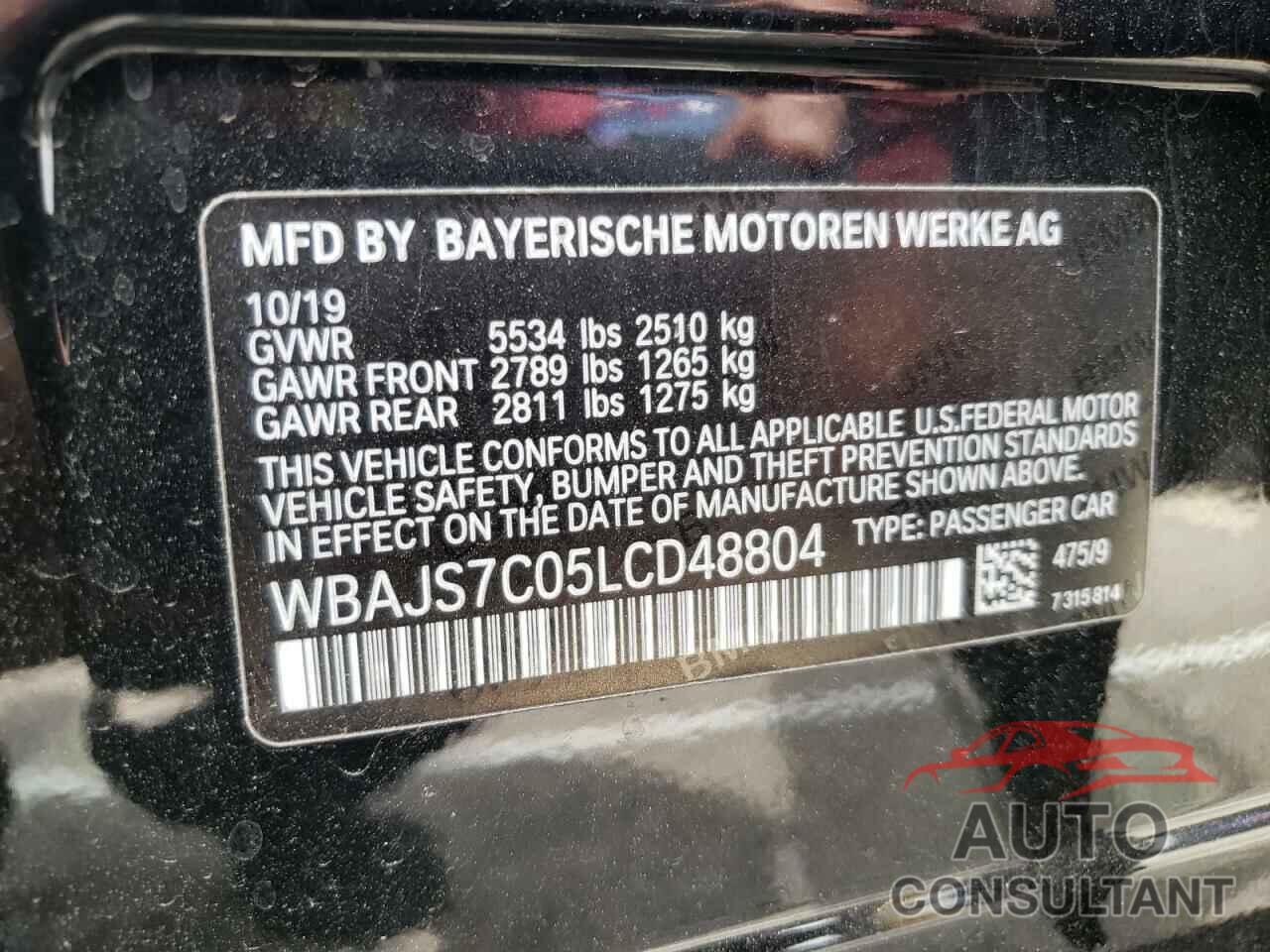 BMW M5 2020 - WBAJS7C05LCD48804
