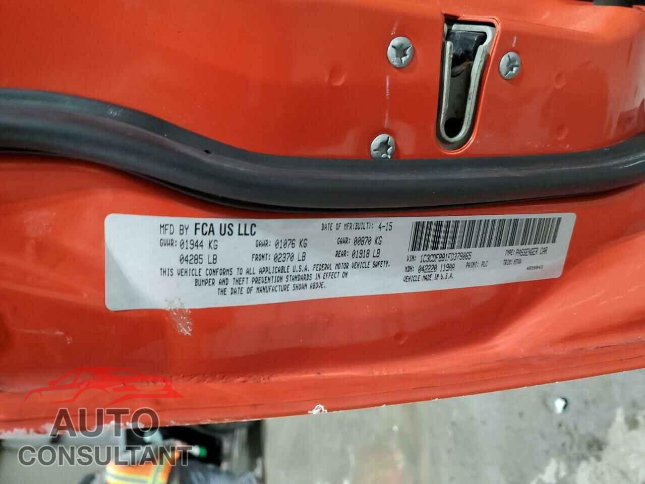 DODGE DART 2015 - 1C3CDFBB1FD379065