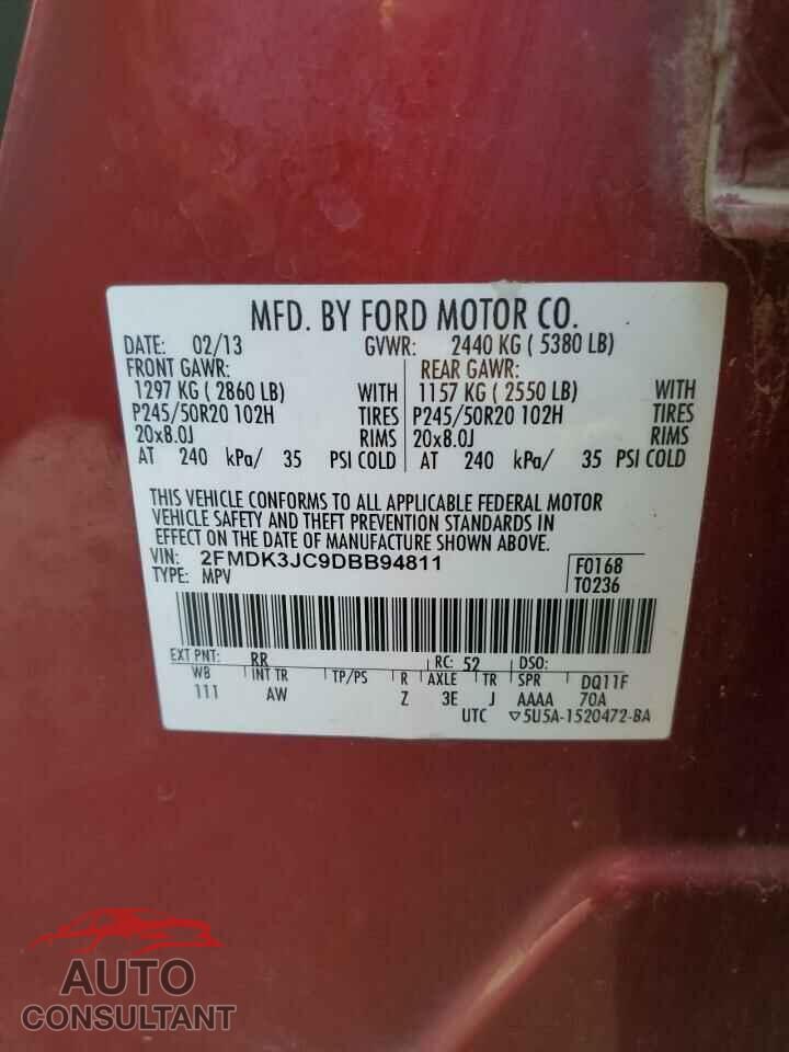 FORD EDGE 2013 - 2FMDK3JC9DBB94811