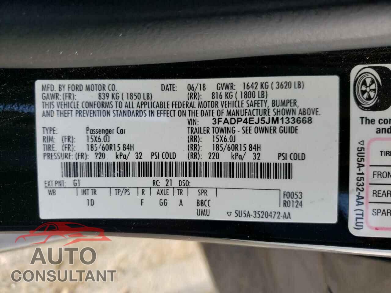 FORD FIESTA 2018 - 3FADP4EJ5JM133668