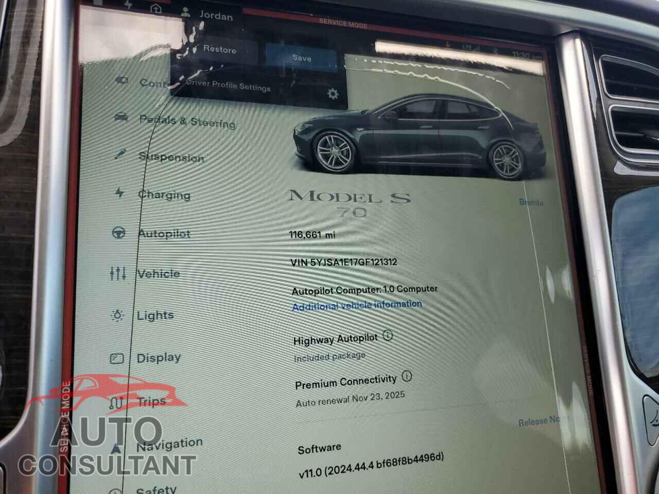 TESLA MODEL S 2016 - 5YJSA1E17GF121312