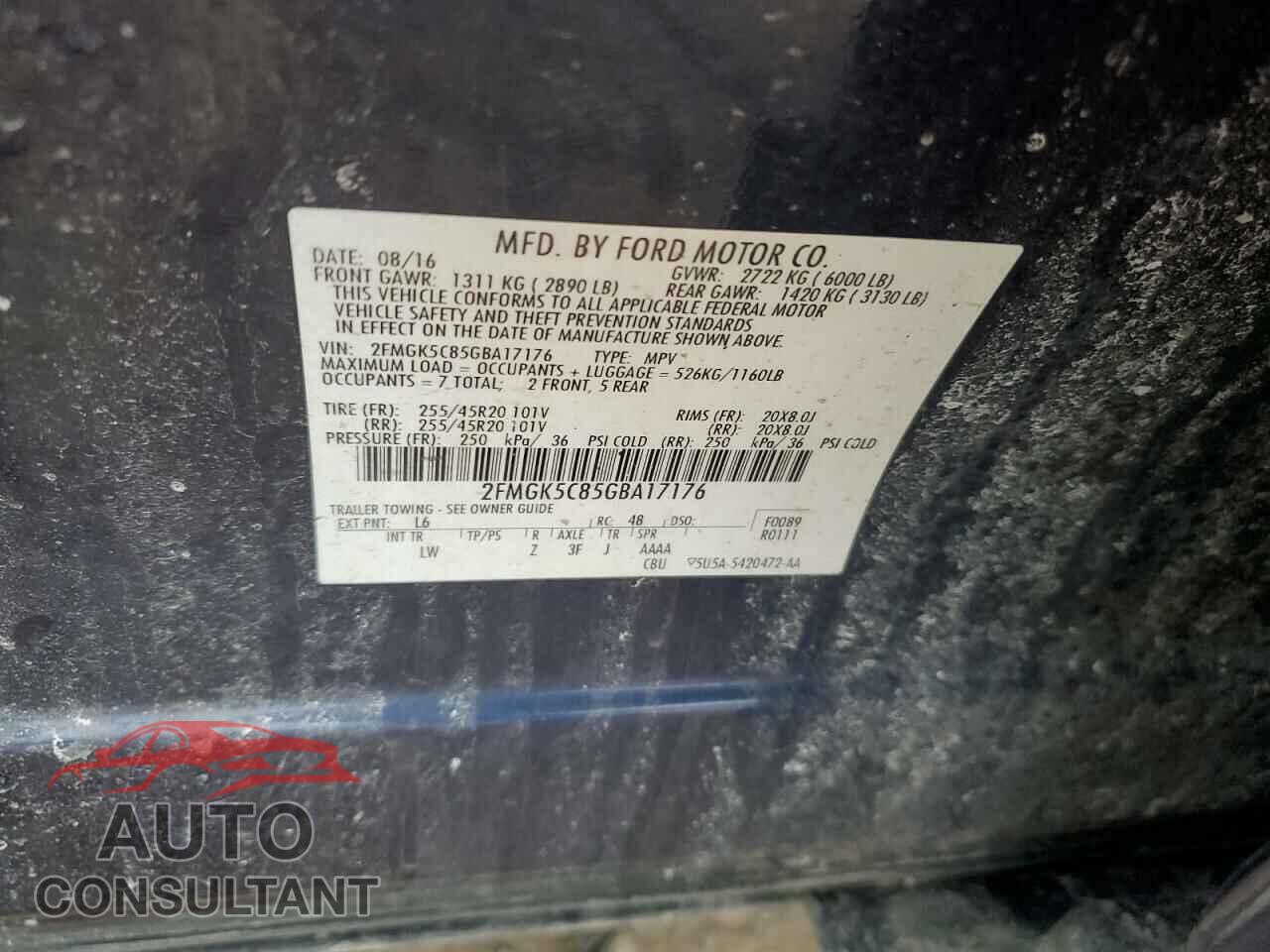 FORD FLEX 2016 - 2FMGK5C85GBA17176
