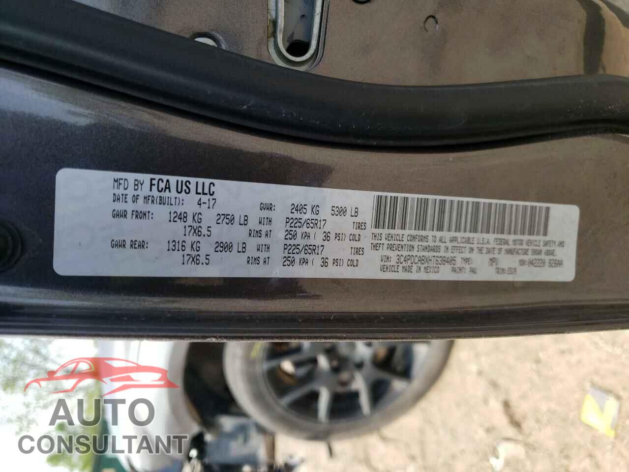 DODGE JOURNEY 2017 - 3C4PDCABXHT638405