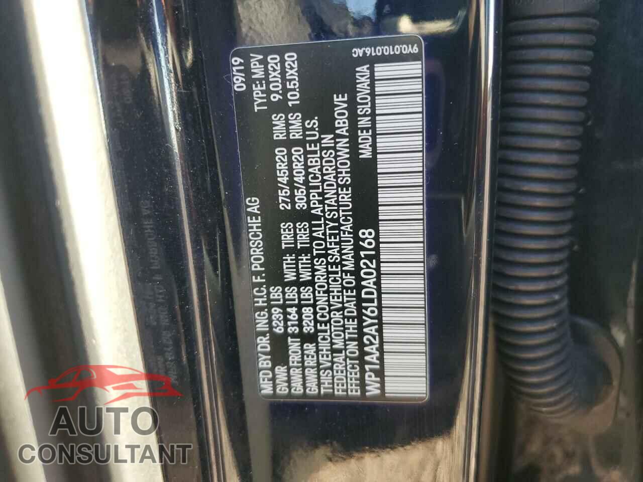 PORSCHE CAYENNE 2020 - WP1AA2AY6LDA02168