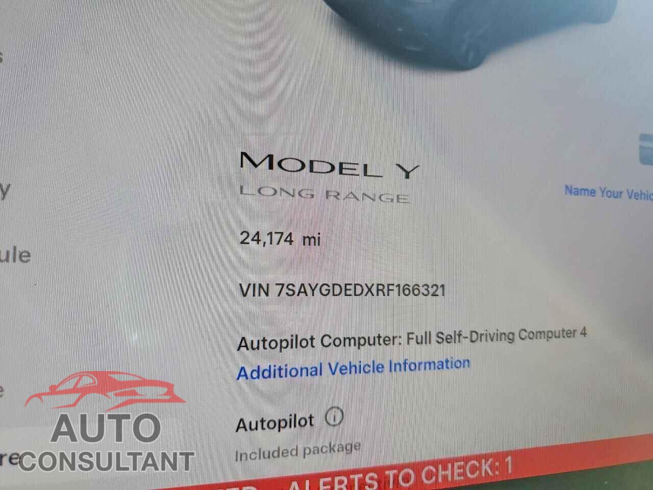 TESLA MODEL Y 2024 - 7SAYGDEDXRF166321