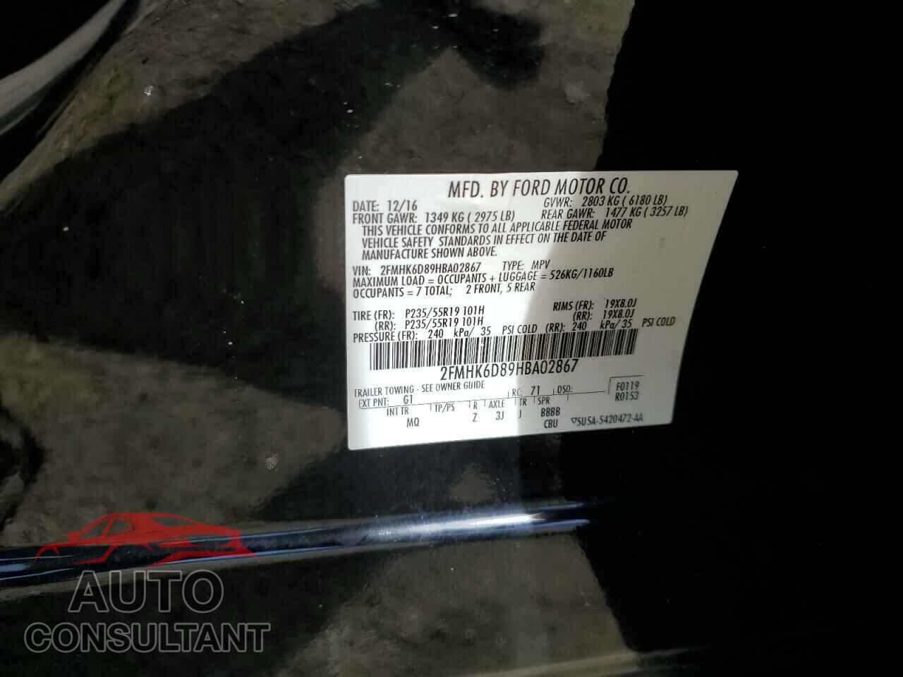 FORD FLEX 2017 - 2FMHK6D89HBA02867