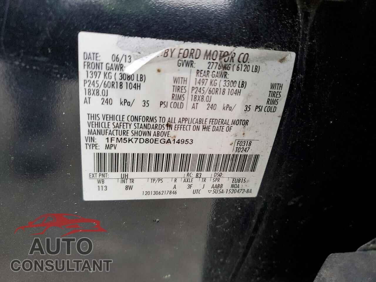 FORD EXPLORER 2014 - 1FM5K7D80EGA14953